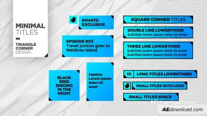 Triangle Corner Titles Video Displays template preview