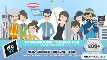 Turnaround Character Animation Toolkit Video Displays template preview