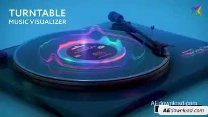 Turntable Music Visualizer Video Displays template preview