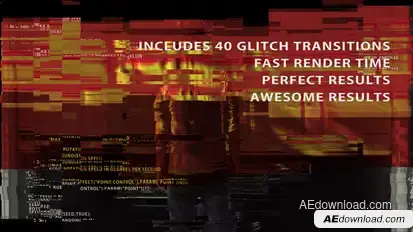 TV noise & Glitch Transitions Video Displays template preview