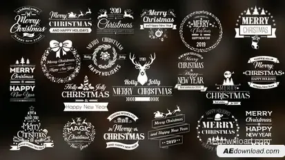 Twenty Christmas Badges Video Displays template preview