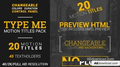 Type Me | Motion Titles Pack Video Displays template preview