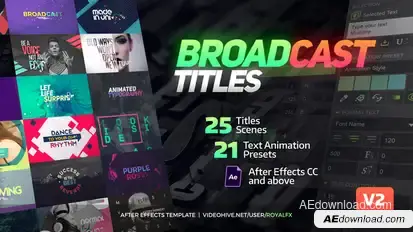 TypeX - Broadcast Pack: Title Animation Presets Library Video Displays template preview
