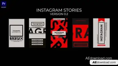 Typographic Instagram Stories V 2.0 Premiere Pro template preview