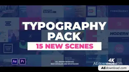 Typography Pack Video Displays template preview