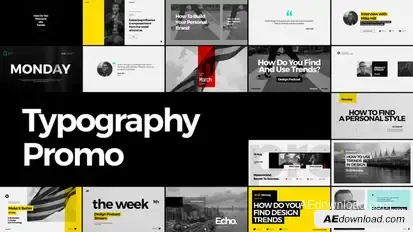 Typography Promo Video Displays template preview