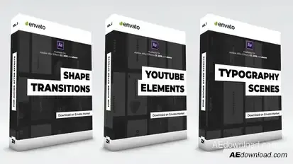 Typography Scenes, Lower Thirds, YouTube Kit and Shape Transitions Video Displays template preview