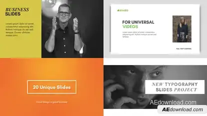 Typography Slides Video Displays template preview