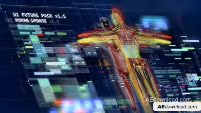 UI FUTURE PACK V1.5/ HUD/ Call-Outs/ Transitions/ Glitch/ Sci-Fi Interface/ FUI/ Hi-Tech Titles/ TV Video Displays template preview