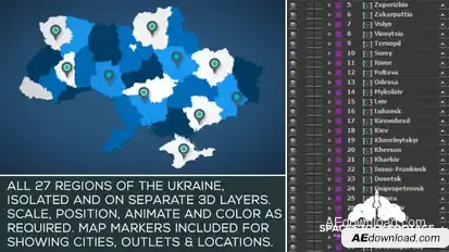 Ukraine Map Kit Video Displays template preview