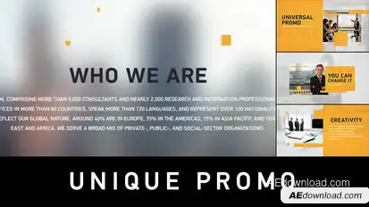Unique Promo v1 | Corporate Presentation Video Displays template preview