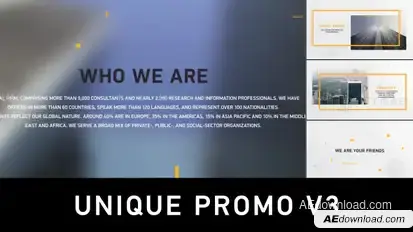 Unique Promo v3 | Corporate Presentation Video Displays template preview