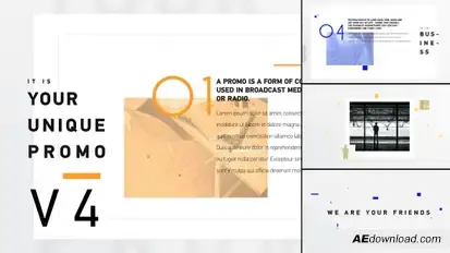 Unique Promo v4 | Corporate Presentation Video Displays template preview