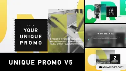 Unique Promo v5 | Corporate Presentation Video Displays template preview