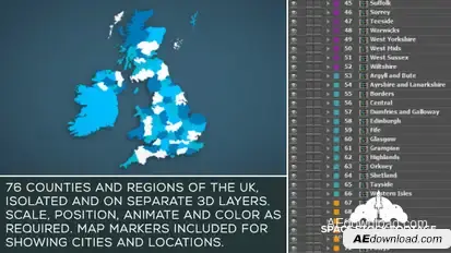 United Kingdom Map Kit Video Displays template preview