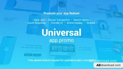 Universal App Promo 60 fps Video Displays template preview