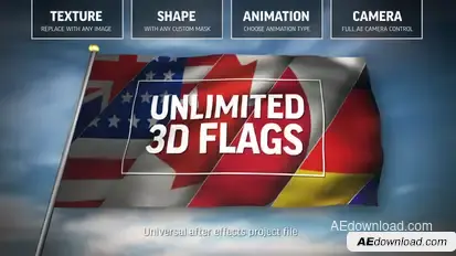 Unlimited 3D Flags Video Displays template preview