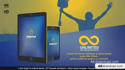 Unlimited Native 3D Mockup Video Displays template preview