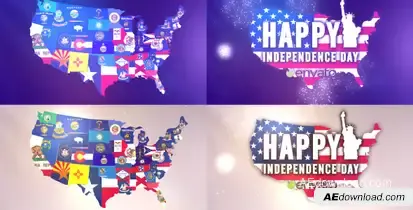 USA States Flag Logo Video Displays template preview
