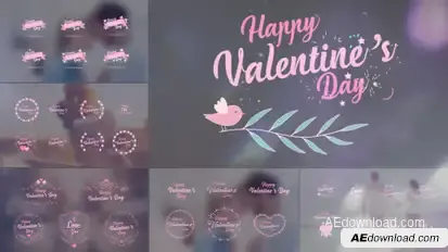 Valentine's Day Badge Pack Video Displays template preview