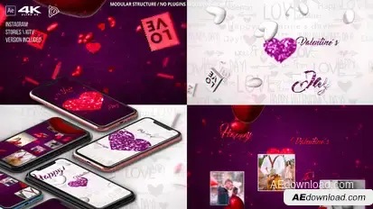 Valentine's Day Logo 3in1 V2.1 Video Displays template preview