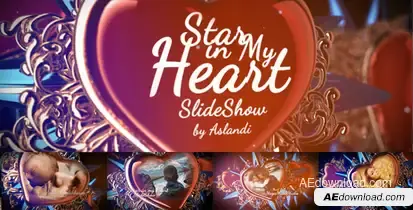 Valentine Day Star in My Heart  SlideShow Photo Gallery  Video Displays template preview