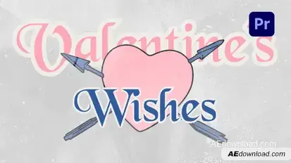 Valentine's Day Wishes Opener Premiere Pro template preview