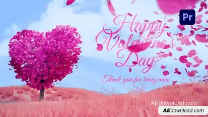 Valentine’s Tree Wishes Reveal Premiere Pro template preview