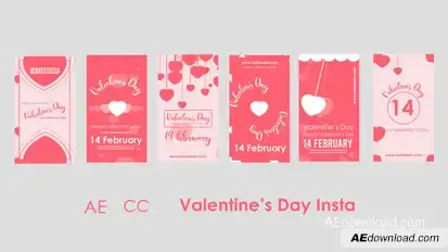 Valentines Day Instagram Premiere Pro template preview