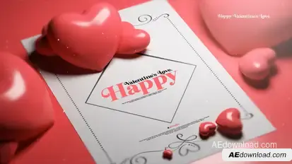 Valentines Love Card Premiere Pro template preview