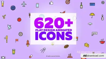 Vector Animated Icons Video Displays template preview