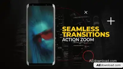 Vertical Action Zoom Transitions Premiere Pro template preview