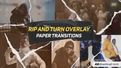 Vertical and Horizontal Paper Transitions V1 | MOGRT Premiere Pro template preview
