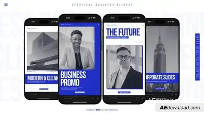 Vertical Business Slides Elements template preview