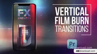 Vertical Film Burn Transitions for Premiere Pro Premiere Pro template preview