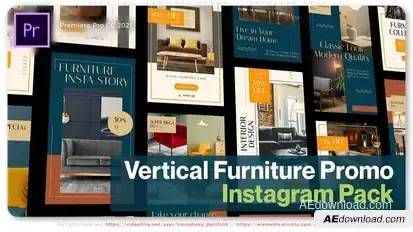 Vertical Furniture Promo - Instagram Pack Premiere Pro template preview