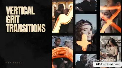 Vertical Grit Transitions Premiere Pro template preview