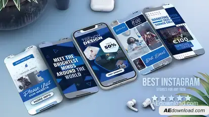 Vertical Instagram Promo Video Displays template preview