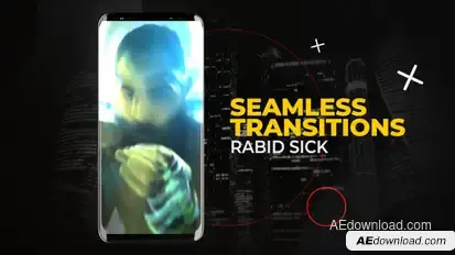 Vertical Rabid Sick Transitions Premiere Pro template preview