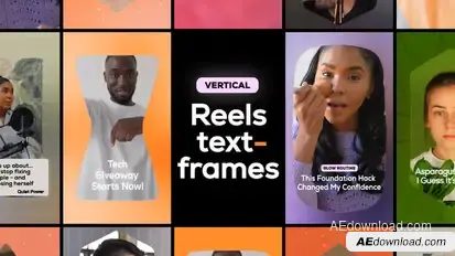 Vertical Reels Text Frames Premiere Pro template preview