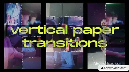 Vertical Rip Paper Transitions | MOGRT Premiere Pro template preview