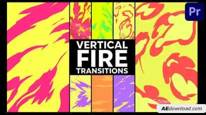 Vertical Seamless Fire Transitions | Premiere Pro MOGRT Premiere Pro template preview