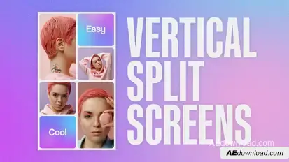 Vertical Split Screens Premiere Pro template preview