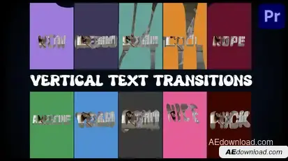 Vertical Text Transitions | Premiere Pro MOGRT Premiere Pro template preview