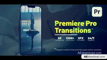 Vertical Transitions Premiere Pro template preview