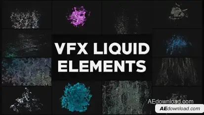 VFX Liquid Elements | After Effects Video Displays template preview