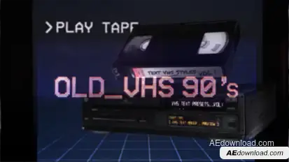 VHS Glitch Titles Presets Video Displays template preview