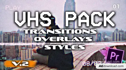 VHS Pack: effects, overlays, transitions v.2 Premiere Pro template preview