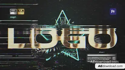 VHS Synthwave Logo Reveal Premiere Pro template preview