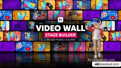Video Wall Stage Builder for Premiere Pro Premiere Pro template preview
